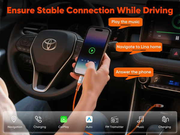 usb a to usb c carplay cable