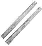 Stainless Steel Ruler Set, Flexible Metal Ruler 12 Inch. Ruler with inches and Centimeters, Metri...