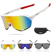 LOLOON Cycling Glasses for Men Women Youth, UV Protection Sports Sunglasses for Running Climbing ...