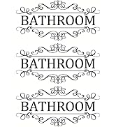 3Pcs Bathroom Door Wall Sticker, Removable English Letter Signs, Decorative Decal for Bathroom, L...