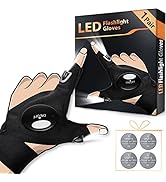 LED Flashlight Gloves Gifts for Men, Unique Birthday Gifts Christmas Stocking Stuffers for Men Da...