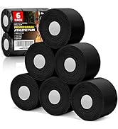 Professional 6 Pack Black Athletic Sports Tape - 1.5 Inch × 27 Feet Per Roll | Total 162 Feet, Ve...