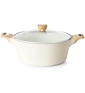 SENSARTE Ceramic Nonstick Stock Pot with Lid, 2.6/4.5/6.6 QT Soup Pot Casserole Pot, Non-toxic He...