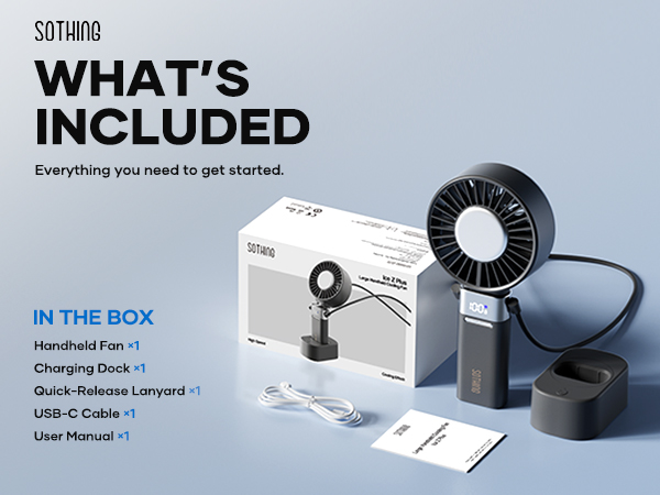 SOTHING Portable Fan Rechargeable
