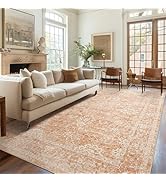 Madane 5x7 Area Rugs for Living Room, Washable Vintage Area Rug with Non Slip Backing, Soft Flora...