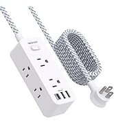 15Ft Extension Cord, Power Strip Surge Protector, 6 Outlets with 3 USB Ports(1 USB C Outlet), 3-S...