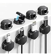 8 Pack Magnetic Cable Clips Cord Organizer-Adhesive Wire Holder, Under Desk Cord Holder Keeper fo...