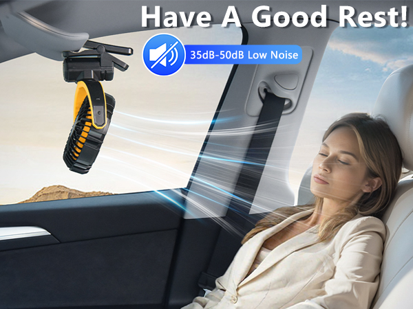 Portable Car Fan Rechargeable for SUV Van RV Pickup Truck Camping Desk Bed Stroller Baby Crib