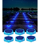 DetarZinLED 6 Packs Solar Driveway Lights Outdoor IP68 Waterproof, Blue Deck Step Lights Solar Po...