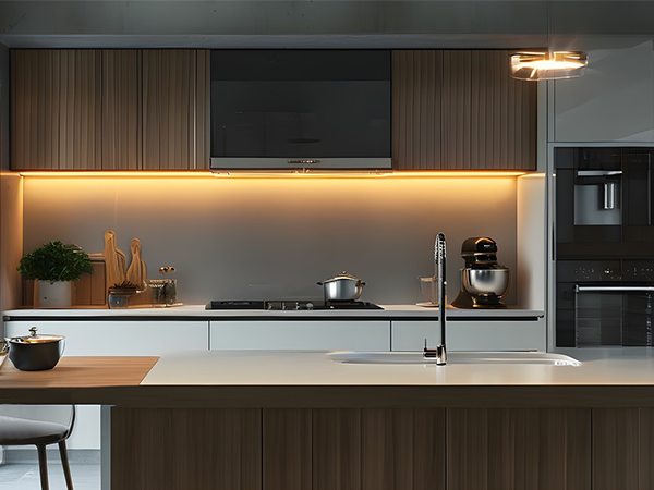 warm under cabinet lighting