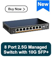YuanLey 9 Port 2.5G Easy Managed Ethernet Switch Witch 10Gbps SFP+, Compatible with 100Mbps/1G/2....
