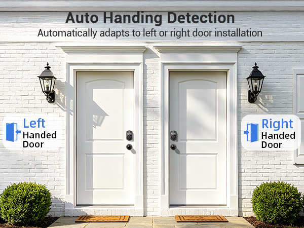 Automatically adapts to left or right door installation