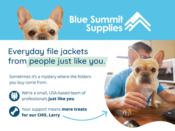 blue summit supplies introduction with picture of larry french bulldog