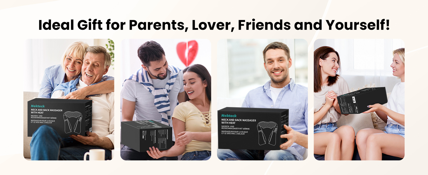 Nekteck Shiatsu Neck and Back Massager with Soothing Heat gifts for mom dad her him