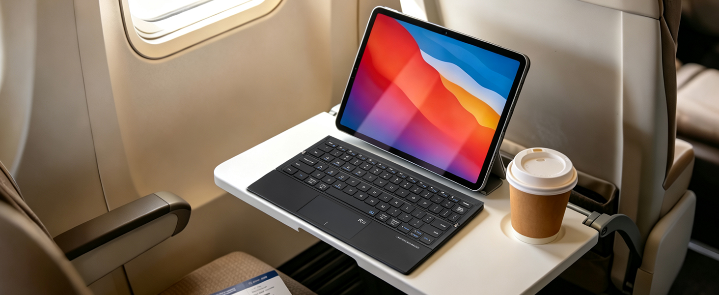 Full-Size Folding Bluetooth Keyboard with Touchpad