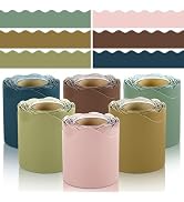 6 Rolls 196.8 Ft Bulletin Board Borders, Colorful Classroom Borders for Bulletin Board, Scalloped...