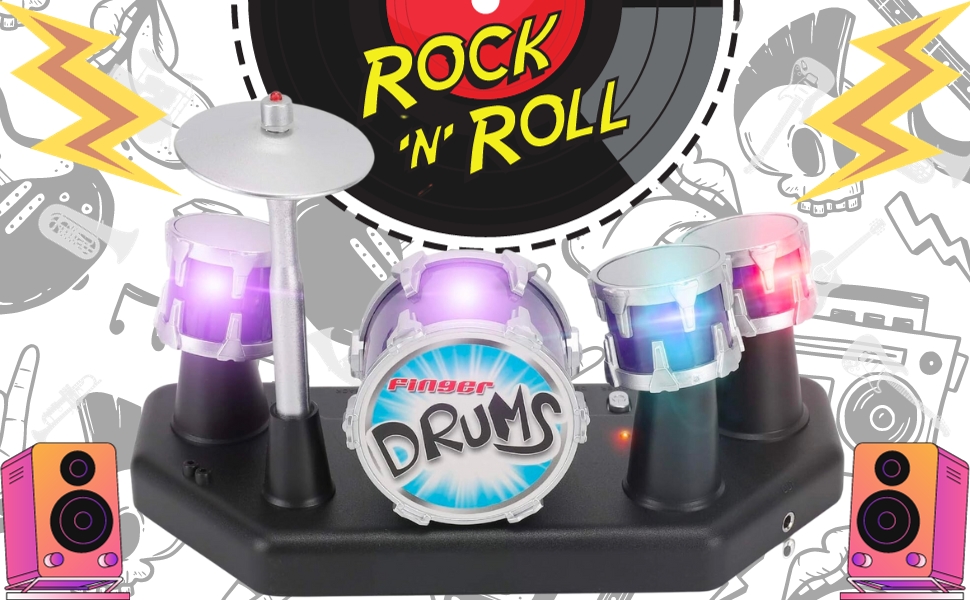 Finger drum kit mini toy light up electronic instrument interactive rhythm game for kids adults