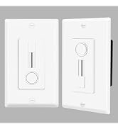 2 Pack Single Pole LED Dimmer Switch - No Neutral Wire Required, Slide Light Dimmer Switch for 15...