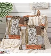 BEDIFANY 2 Pcs Cotton Throw Pillow Covers for Fall, Decorative Neutral Boho Cushion Covers Pillow...