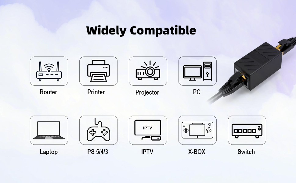 compatible with Cat7, Cat6 Cat5e, Cat5 network