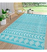 Pauwer Outdoor Rug Waterproof, 5'x7' Reversible Outdoor Plastic Straw Rug, Outdoor Patio Camping ...