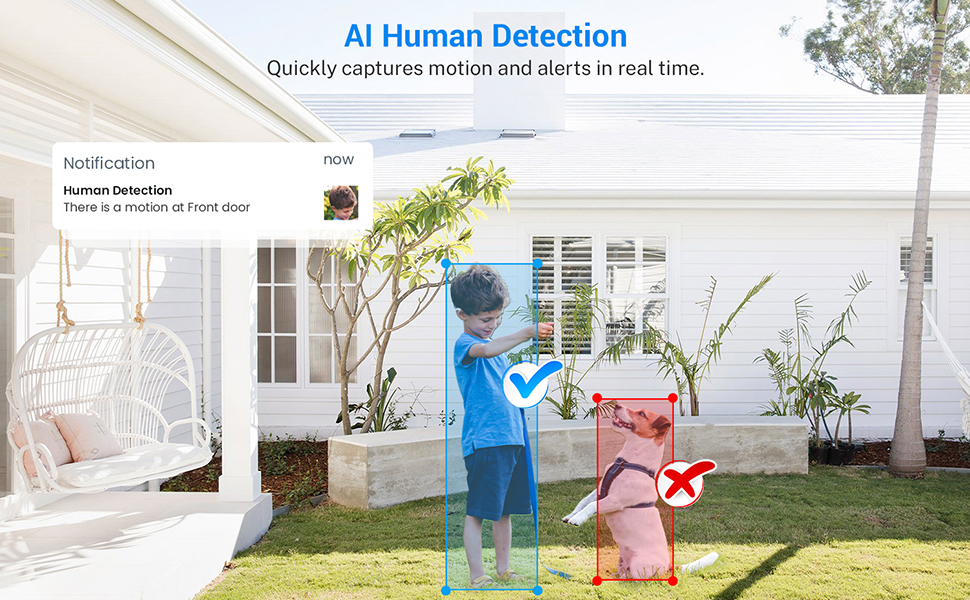 wireless doorbell camera AI human detection