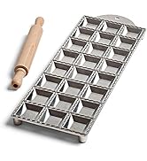 Kings County Tools Square Ravioli Maker Mold | Produce 2” Square Shape | Easy to Use | Wooden Pas...
