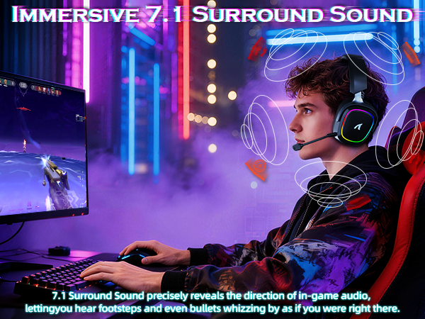 ATTACK SHARK G800 Wireless RGB Gaming Headset