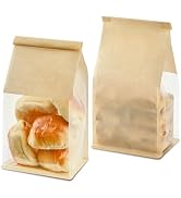 Ohuimrt 50 PCS Bread Bags for Homemade Breads, 5.1 x 3.9 x 11 Inches Brown Kraft Paper Bakery Bag...