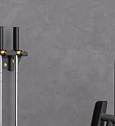 APLUGTEK Olympic Barbell Rack, Home Gym Bar Holder, Black Vertical Wall Mount, Bar Hanger with Ru...