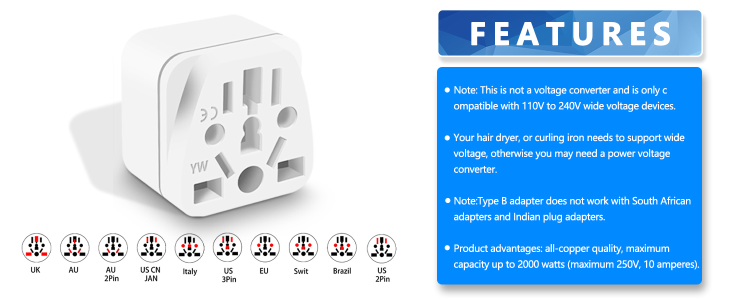 Universal to American Outlet Adapter