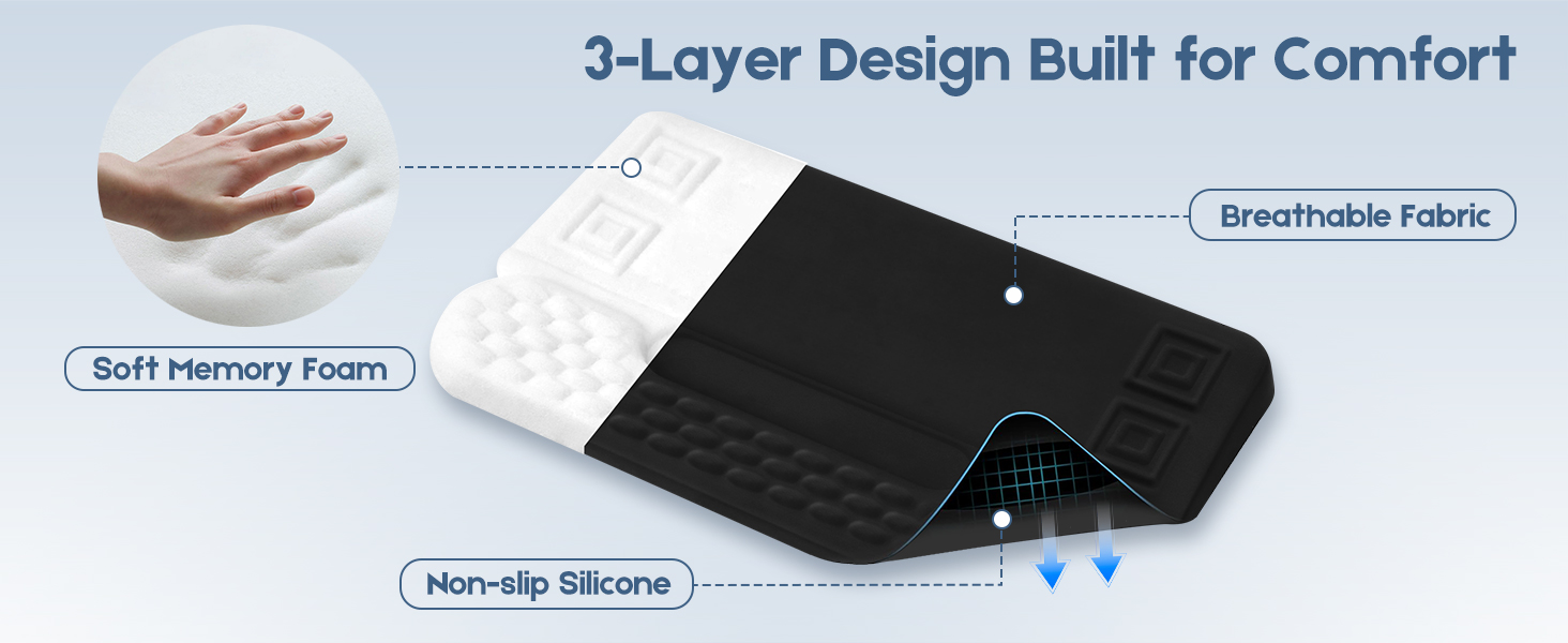 TEEYELLA Wrist Rest with Keyboard Stand, Ergonomic Keyboard Wrist Rest with Pens Storage