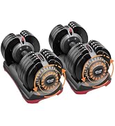 ATIVAFIT Adjustable Dumbbell Set of 2, 5–88LB Quick Dial Free Weights with Double Safety Lock, An...