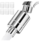 Faucet Mount Water Filter, Rotating Stainless Steel Water Filter for Sink Faucet, 6pcs Filter Red...