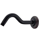 8 Inch S-Shape Curved Shower Arm with Flange Stainless Steel Shower Head Extension Replacement Pi...