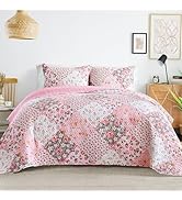 Whale Flotilla Reversible Patchwork Quilts Full Queen Size, Lightweight Boho Printed Bedspreads C...