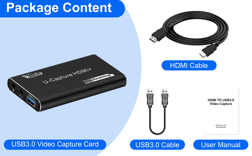 Audio Video Capture Card,4K HDMI USB 3.0 Capture Adapter Video Converter 1080P 60fps