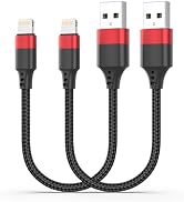 Bkduice 1ft Short iPhone Charger Cable, [MFi Certified] 2 Pack Short Lightning Cable, Braided 12 ...