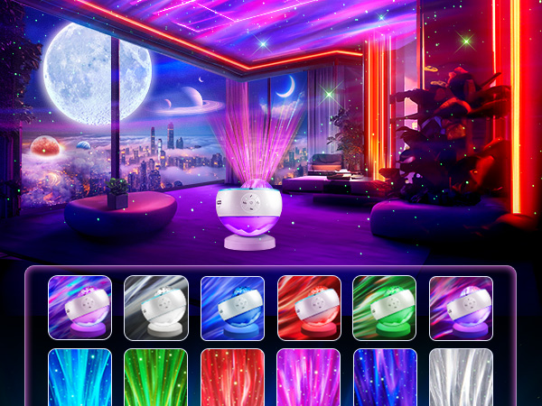 galaxy projector light for bedroom creates a relaxing and romantic atmosphere