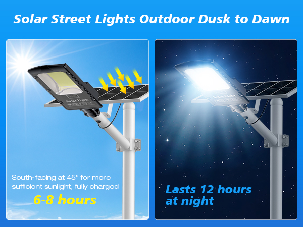 solar street lights outdoor dusk to dawn