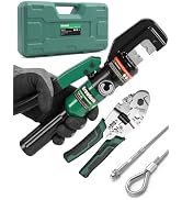 Growlush 10-Ton Hydraulic Swaging Tool, Hydraulic Wire Rope Crimping Tool | 11 Dies for 3/64"-3/1...