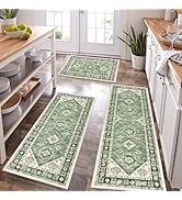 Boho Kitchen Rug Sets 3 Piece with Runner Non Slip Kitchen Rugs and Mats Washable Kitchen Ma...