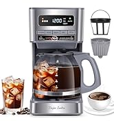 Taylor Swoden Programmable Coffee Makers 12 Cup, Hot and Iced Coffee Maker, 4 Brew Strength, LED ...