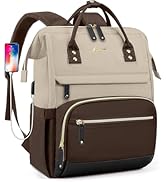 Laptop Backpack Women Work Bag: 15.6 inch Work Bookbag with USB Charging Port Large Travel Backpa...