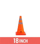 18 Inch Collapsible Traffic Safety Cones, Multi Purpose Pop-up Cones