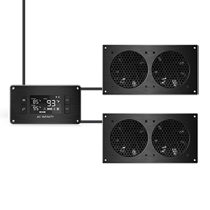 AC Infinity AIRPLATE T7 Quiet Cooling Dual-Fan System Thermostat Control Home Theater AV Cabinet