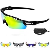 LOLOON Cycling Glasses for Men Women Youth, UV Protection Sports Sunglasses for Running Climbing ...