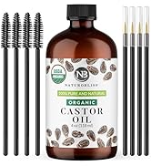NaturoBliss Castor Oil Organic (4oz), 100% Pure, Cold Pressed, Hexane Free. Volumizing Serum for ...