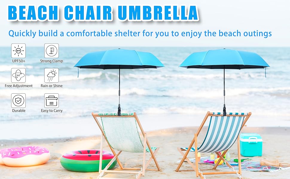 Beach Chair Umbrella with Clamp