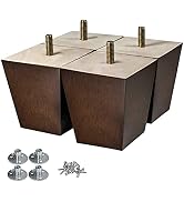 AORYVIC Wood Furniture Legs 3 inch Sofa Legs Pack of 4 Square Couch Legs Brown Mid-Century Modern...